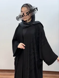 مانتو عبایی مدل جلو باز سنگدوزی باکیفیت